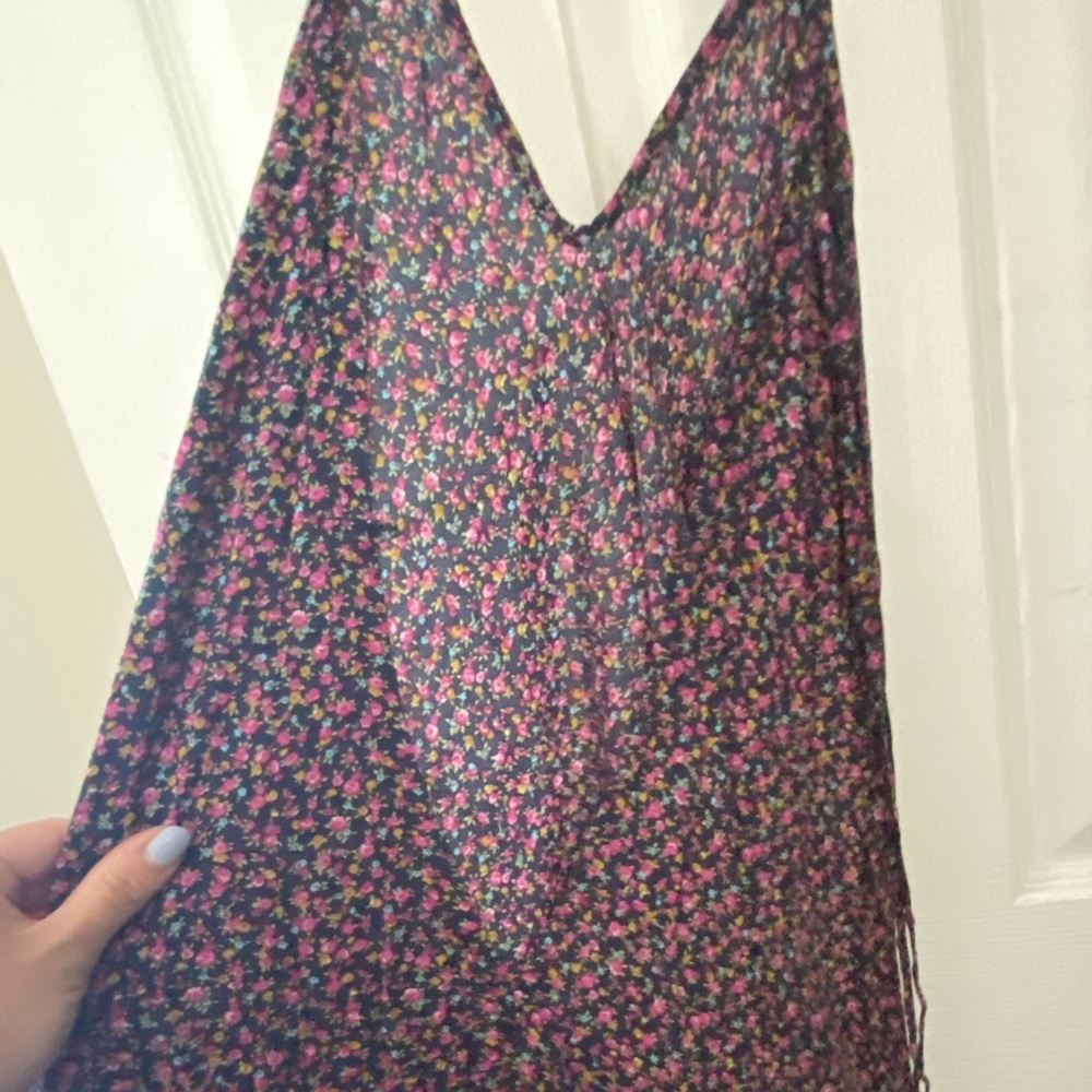 Flowered maxi flow dress